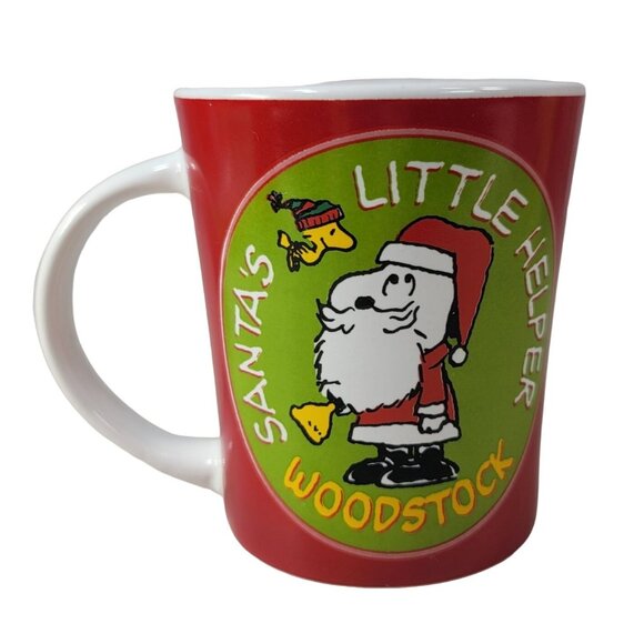 2/$15 Peanuts Woodstock Christmas Mug Snoopy Santa's Little Helper Ringing Bell - Picture 4 of 11